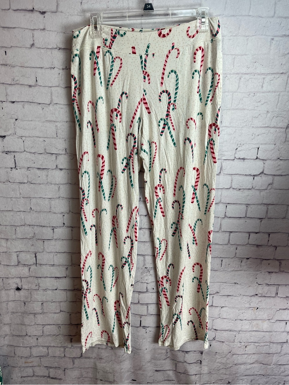 Soma size medium cream with candy canes Christmas pajama pants